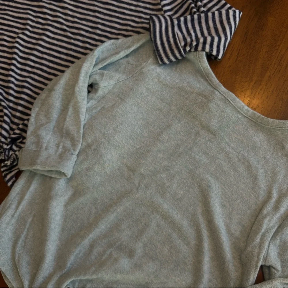Old Navy Soft Knit Rolled Cuff Sleeve Tops Girl XS | 2-Pack Casual Lounge Bundle
